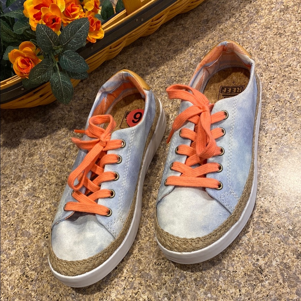 Reef Sneakers Cushion Sunset Washed Ocean Blue Style CJ1729 Size 6 Tennis Shoes